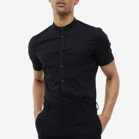Small Topman Black Short Sleeve Shirt Muscular Fit - Picture 2 of 6